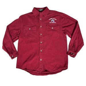 STILLWATER SUPPLY CO Maine Fishing Chamois Shirt Mens M Cobb's Camps Embroidered